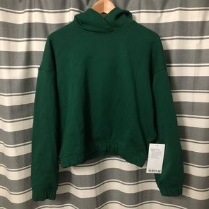 NWT Lululemon Relaxed Cropped Hoodie - Everglade Green - Sz 8